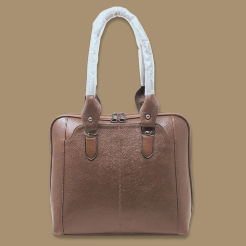 Beige Premium Genuine Leather Women’s Handbag