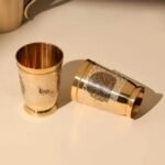 Brass Engraved Peacock Glass Set