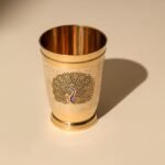 Brass Engraved Peacock Glass Set