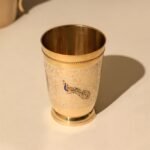 Brass Engraved Peacock Glass Set