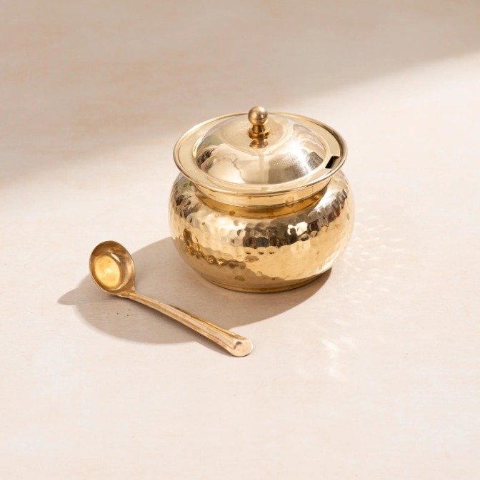 Brass Hammered Pot