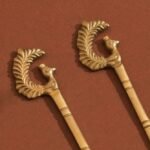 Brass Handcrafted Butter Knife with Peacock Handle