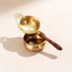 Brass Tea Strainer with Matching Bowl