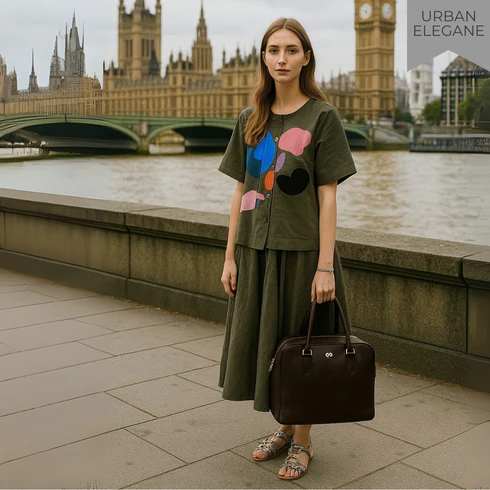 Brown Genuine Leather Tote Bag