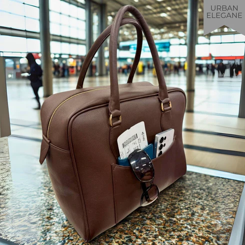 Brown Genuine Leather Tote Bag