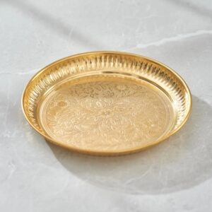 Handcrafted 10-Inch Pure Brass Plate
