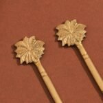 Handcrafted Brass Butter Knife with Leaf Motif Handle