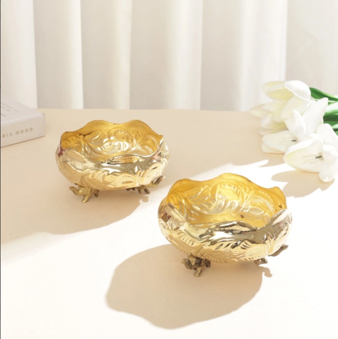 Handcrafted Brass Dry Fruit Bowl – 4 Inch