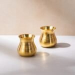Handcrafted Brass Matki-Style Glass Set (Pair)
