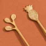 Handcrafted Brass Spoon Set with Nature-Inspired Design