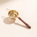 Premium Brass Tea Strainer Duo with Polished Wooden Handles