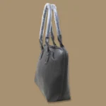 Premium Grey Genuine Leather Handbag for Women