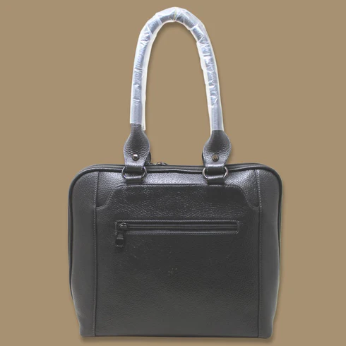 Premium Grey Genuine Leather Handbag for Women