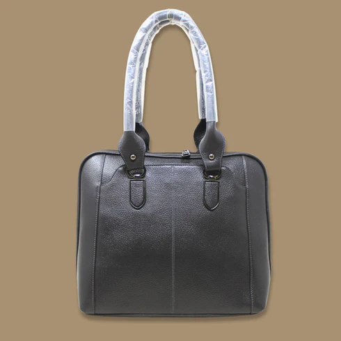 Premium Grey Genuine Leather Handbag for Women