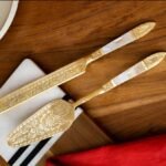 Premium Lead-Free Brass Cake Knife & Server Set