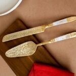 Premium Lead-Free Brass Cake Knife & Server Set