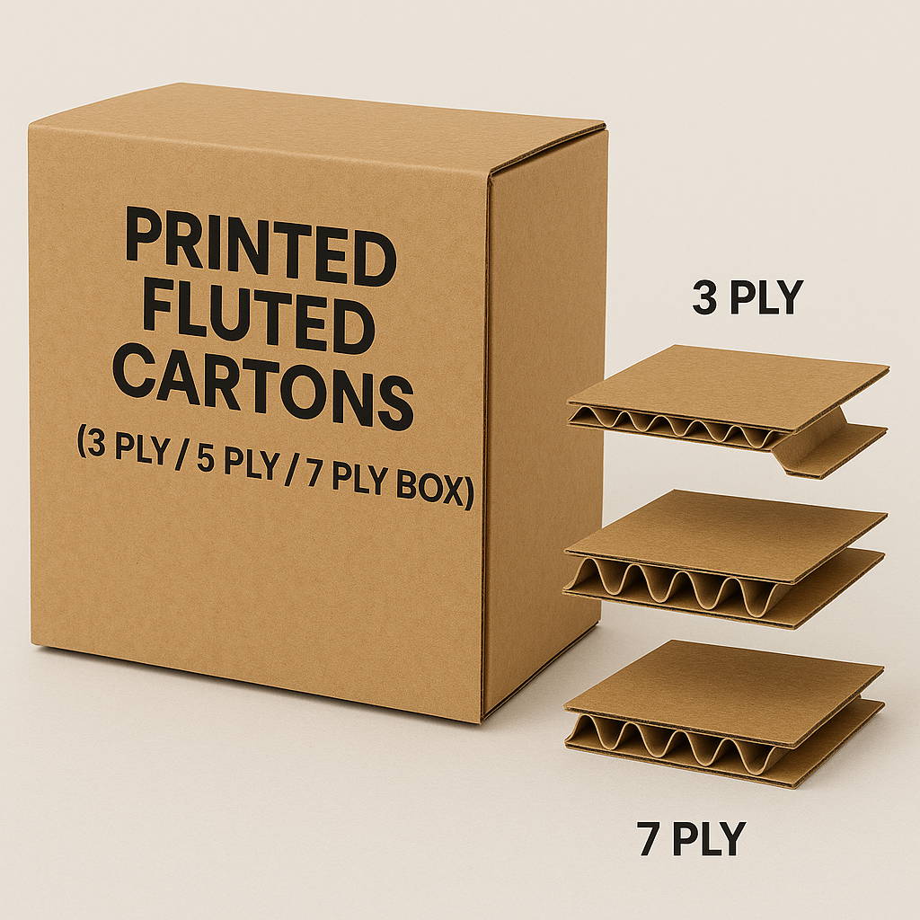 Printed Fluted cartons (3 ply 5 ply 7 ply box)