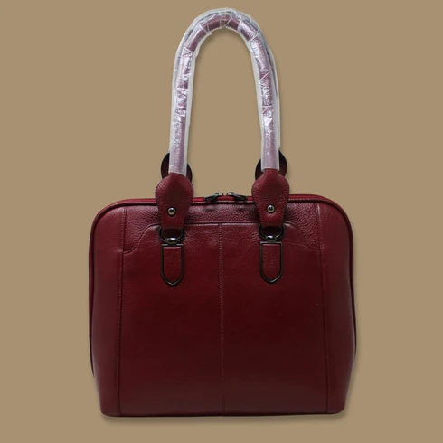 Red Genuine Leather Women's Handbag