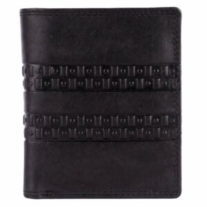 Urban Studded Black Leather Bifold Wallet