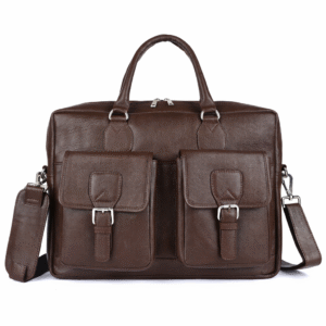 Classic Dual Pocket Leather Briefcase