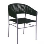 Modern Outdoor Rope Arm Chair with Metal Frame