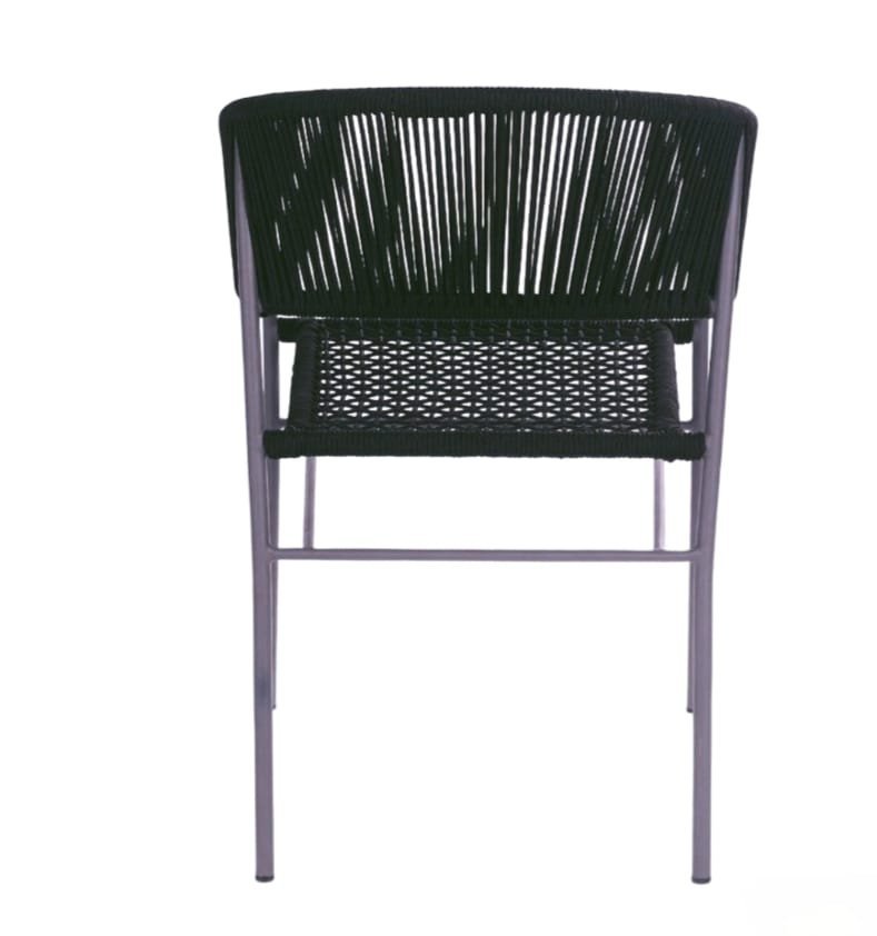 Modern Outdoor Rope Arm Chair with Metal Frame