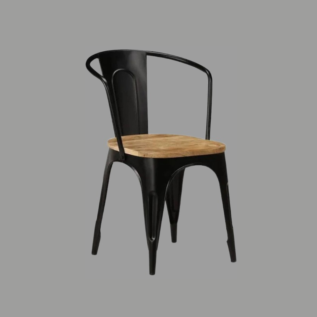 Metal and wood Tolix type Arm Chair for home and hotel Restaurant Cafe