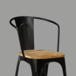 Metal and wood Tolix type Arm Chair for home and hotel Restaurant Cafe