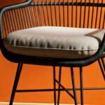 Modern Garden Patio Rattan Armchair with Metal Frame