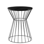 Modern Wire Frame Side Table with Laminated MDF Top