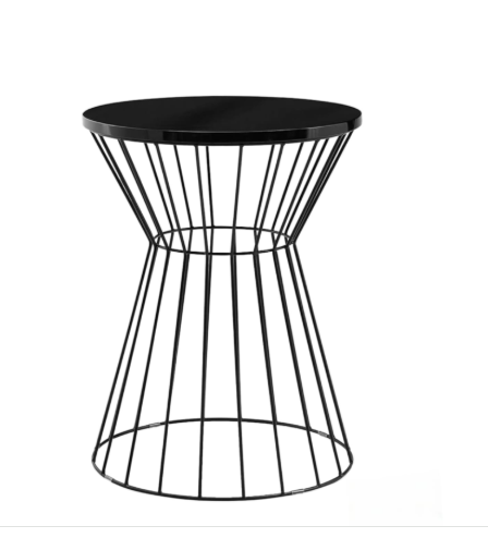 Modern Wire Frame Side Table with Laminated MDF Top