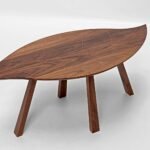 Leaf Shape Solid Wood Coffee Table