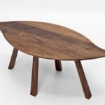 Leaf Shape Solid Wood Coffee Table