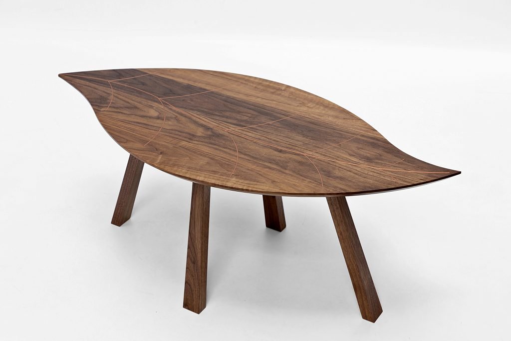 Leaf Shape Solid Wood Coffee Table