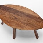 Leaf Shape Solid Wood Coffee Table