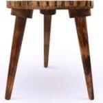 Wooden Side Table, End Table for Bedroom Living Room Nightstand, Plant Pot Stand, Coffee Table for Home Decor, Bedside Stool for Kids Furniture, Foldable/Detachable Round Stool