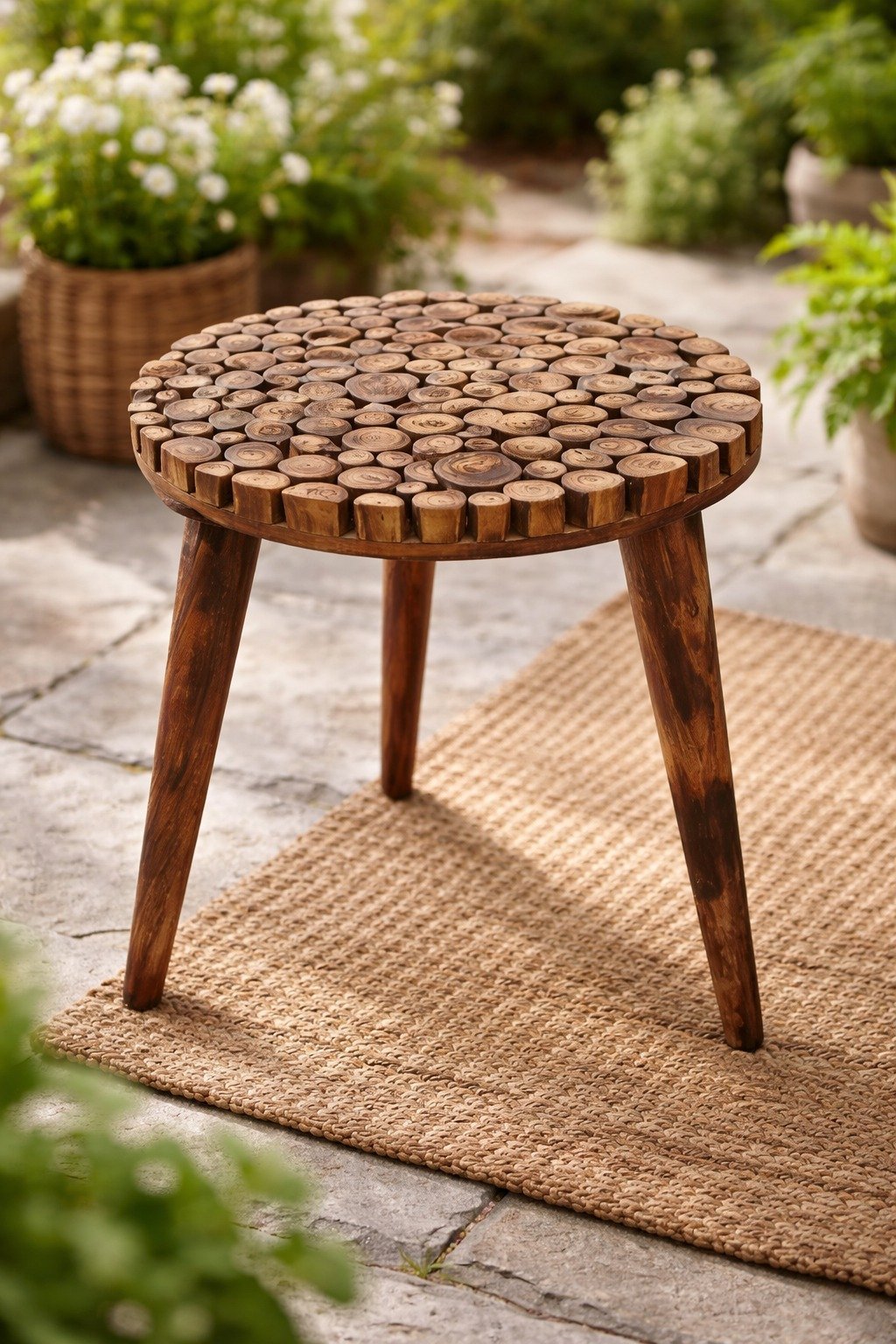 Multipurpose Wooden Nightstand, Plant Stand & Kids Bedside Stool