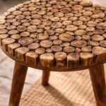 Wooden Side Table, End Table for Bedroom Living Room Nightstand, Plant Pot Stand, Coffee Table for Home Decor, Bedside Stool for Kids Furniture, Foldable/Detachable Round Stool