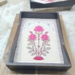 Premium Handcrafted Wooden Serving Tray with Artistic Inlay Design