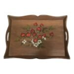 Premium Handcrafted Wooden Serving Tray with Artistic Inlay Design