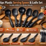 6pc Plastic Serving Spoon & Ladle Set