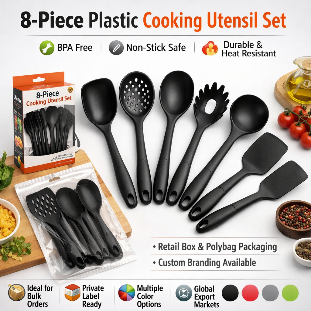8pc Plastic Cooking Utensil Set
