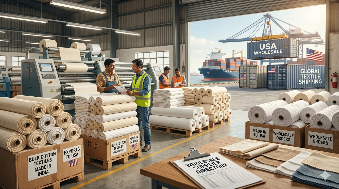 Bulk Cotton Textile Suppliers India for USA Wholesale Market