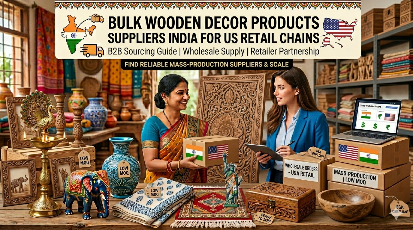 Bulk Wooden Decor Products Suppliers India for US Retail Chains