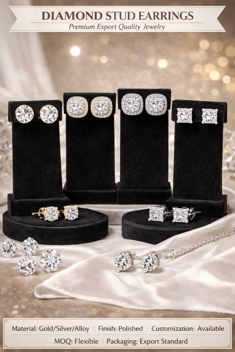 Diamond Stud Earrings - Artificial