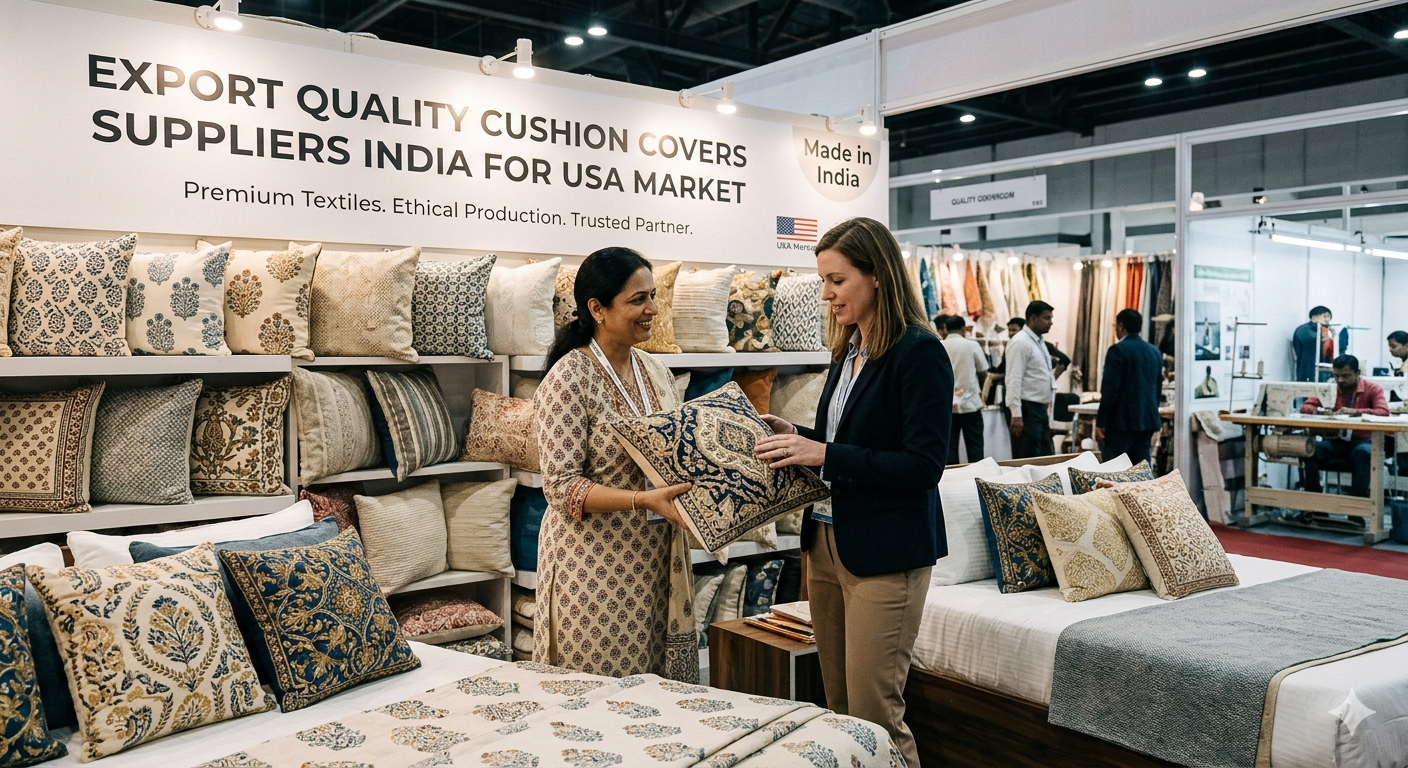 Export Quality Cushion Covers Suppliers India for USA Market