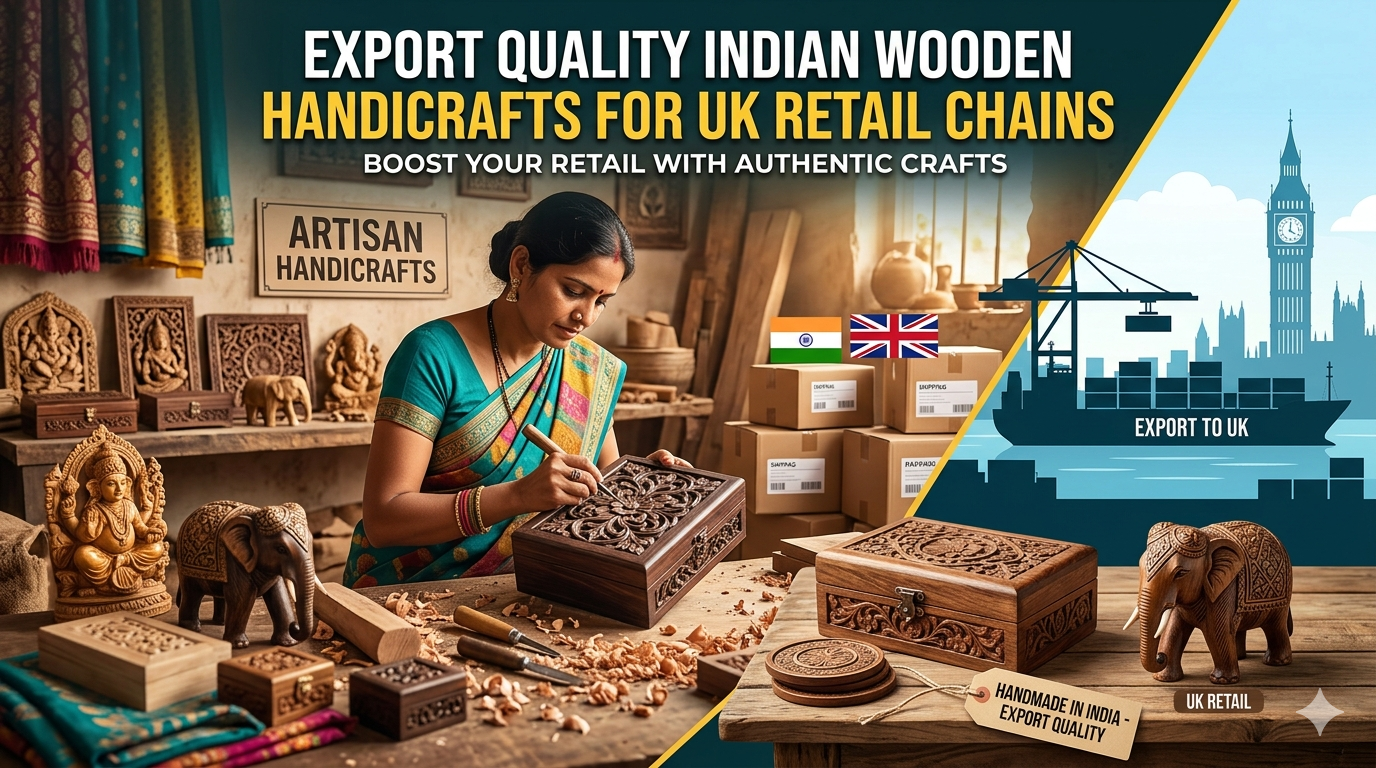 Export Quality Wooden Handicrafts India for UK Retail Chains