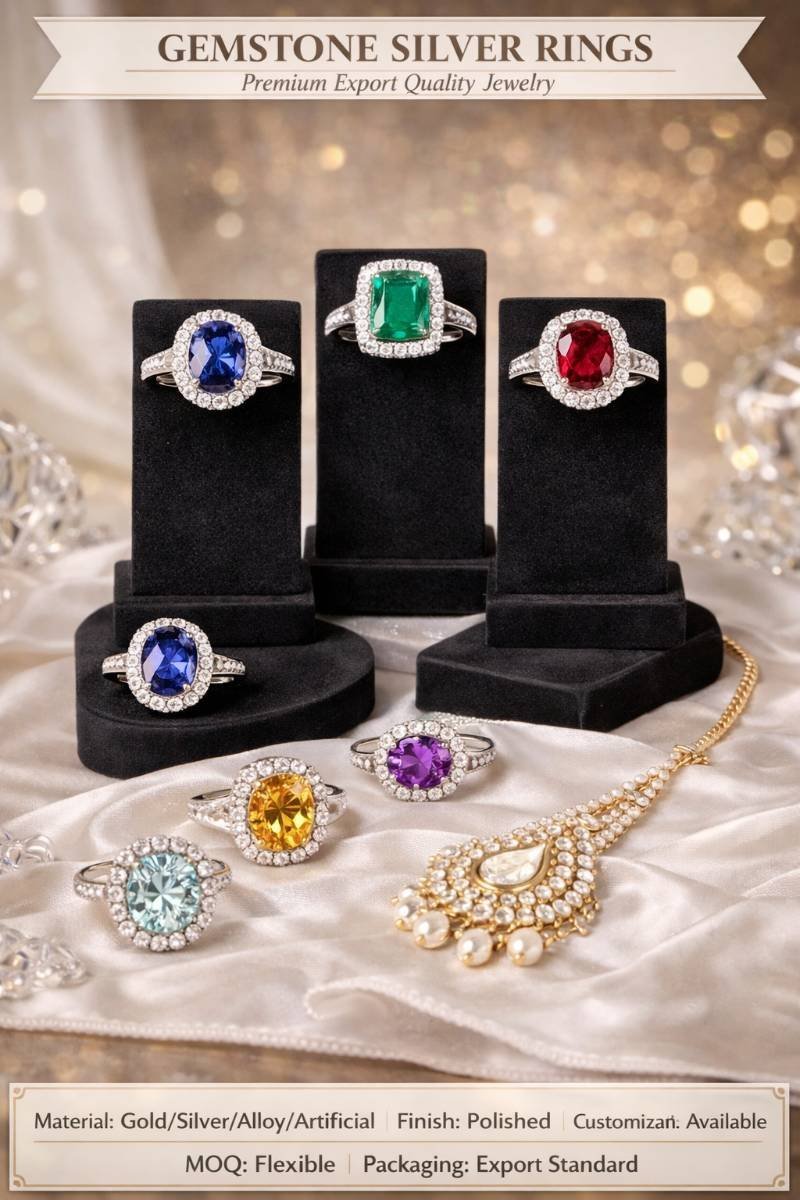 Gemstone Silver Rings - Artificial