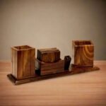 Handcrafted Wooden Desk Organizer