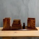 Handcrafted Wooden Desk Organizer